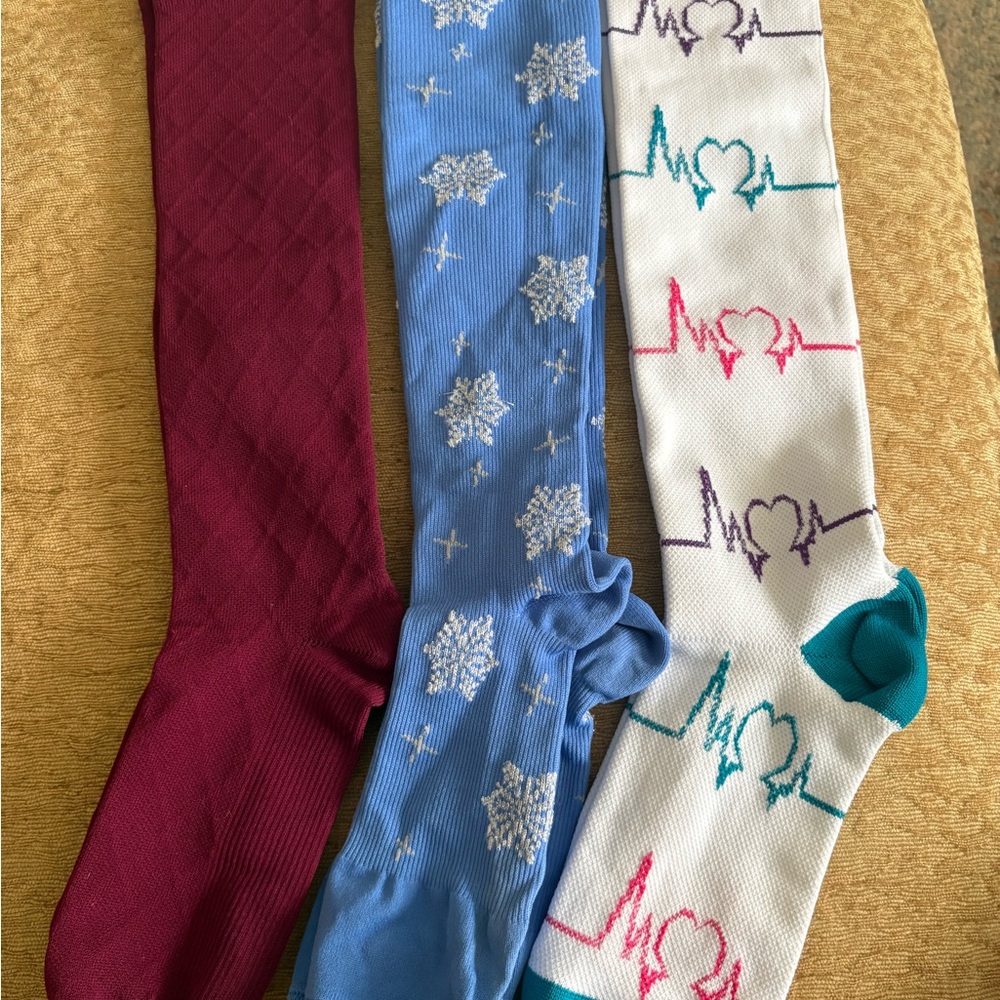 Colorful Patterned Knee-High Socks Set